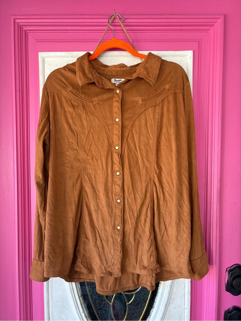 Wrangler Chestnut Brown Western Snap-Front Shirt
